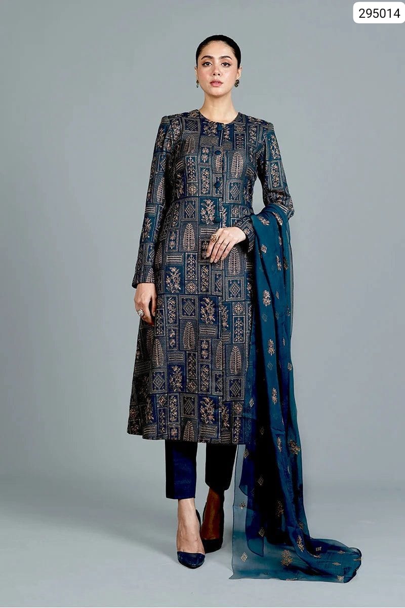 Premium 3-Piece Unstitched Heavy Dhank (Shirt, Dupatta, and Trouser)