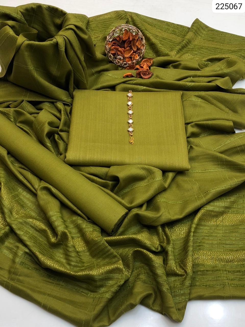 3 piece winter Banarsi jacquard Shawl with Dhanak Marina Shirt and trouser