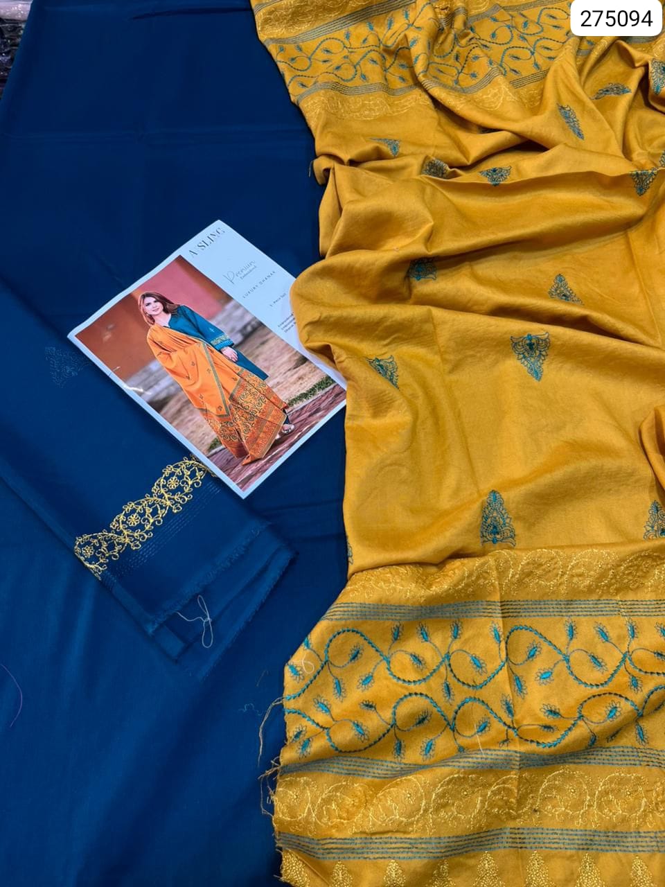 The 3-Piece (Shirt, Dupatta, & Trouser) Dhanak Embroidered