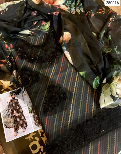 3-Piece Unstitched Suite Premium Shamoz Silk (Digital Printed)