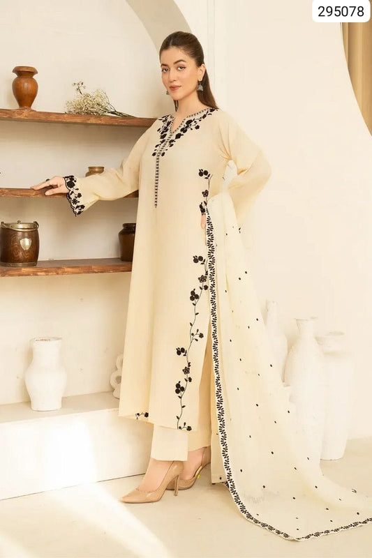 3-Piece Unstitched (Shirt, Dupatta, and Trouser) High-Grade Dhanak (Winter Special)