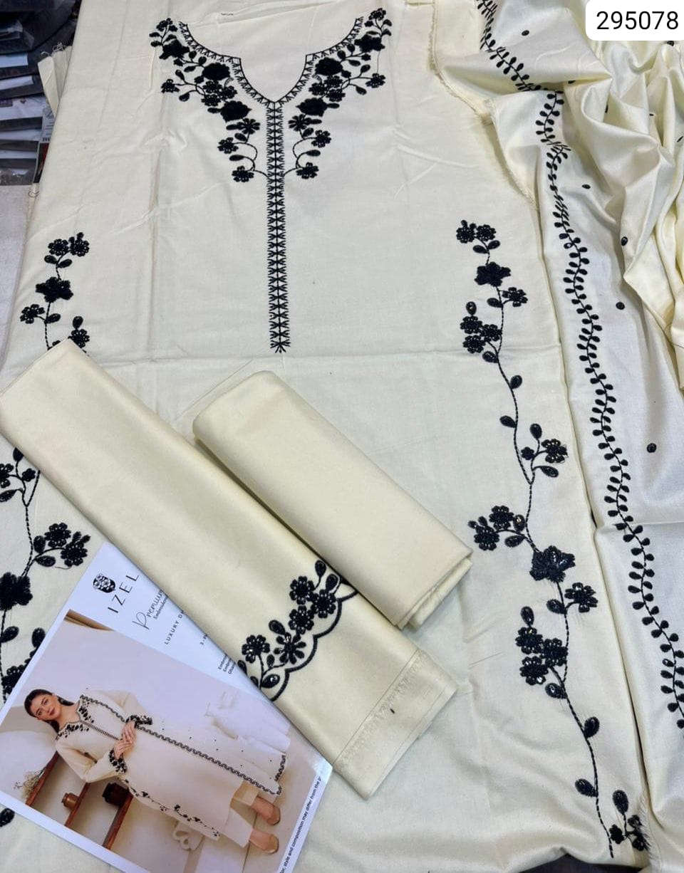 3-Piece Unstitched (Shirt, Dupatta, and Trouser) High-Grade Dhanak (Winter Special)
