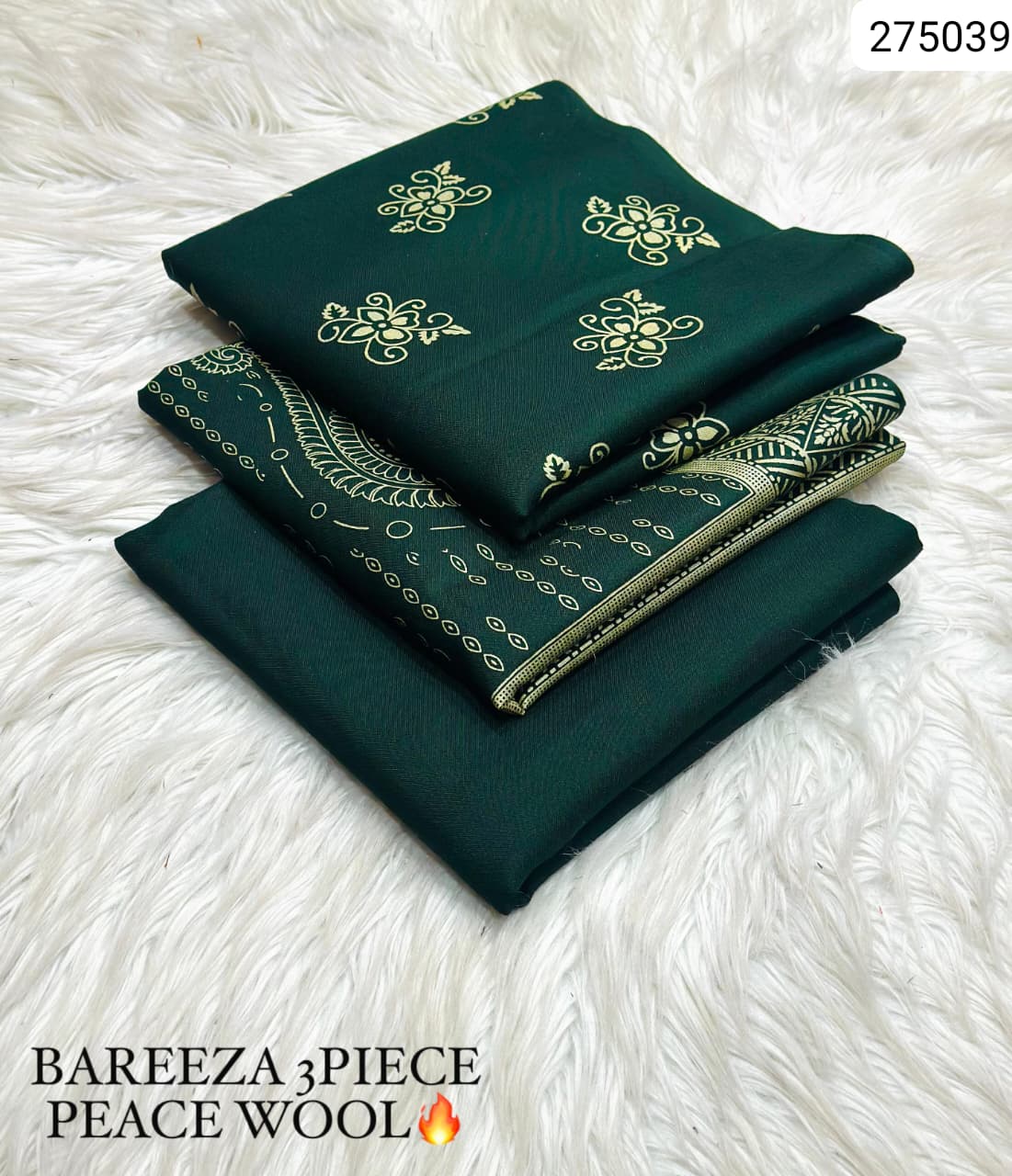 Premium Winter 3PC Collection for Dhanak Peach Wool