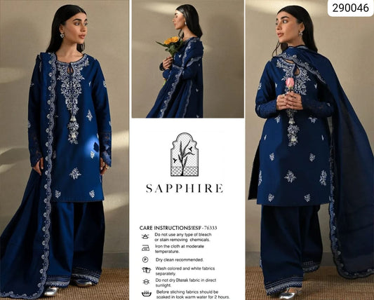 THE WINTER HIT: 3-piece unstitched suite  Exclusive Embroidered Dhanak Collection