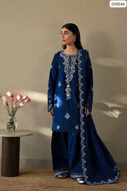 THE WINTER HIT: 3-piece unstitched suite  Exclusive Embroidered Dhanak Collection