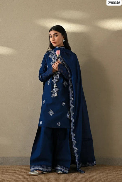 THE WINTER HIT: 3-piece unstitched suite  Exclusive Embroidered Dhanak Collection