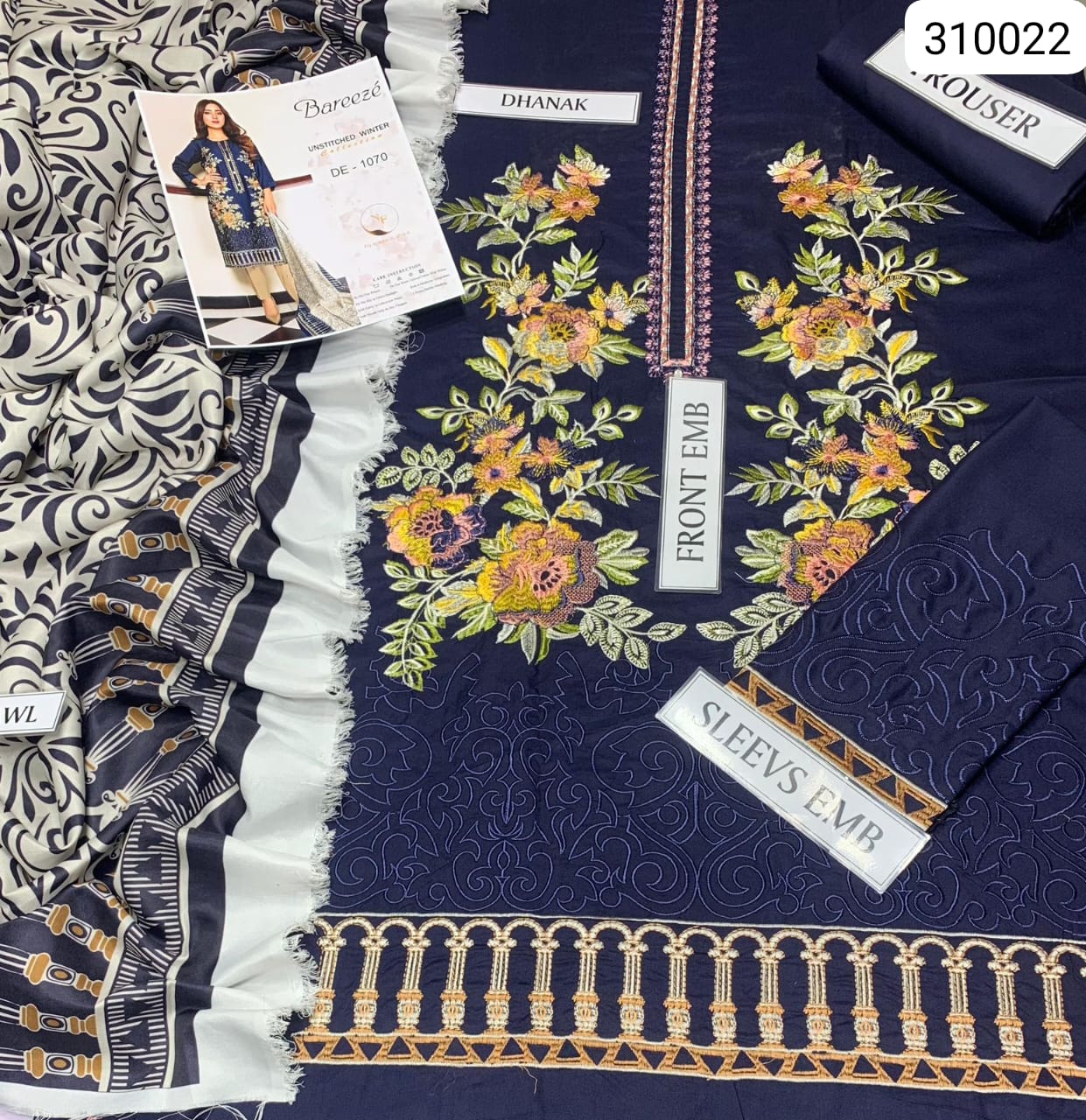 Premium 3-Piece Suite for Dhanak (Soft, warm, and durable)